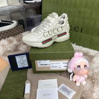 ราคา ❤️Use VeryVeryLike New WOMEN'S RHYTON GUCCI LOGO SNEAKER Size 37.5 ShopThai วัดซอฟ 24.5-24.7Cm มือ2 ปี2023เดือน10 (24542973261)