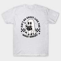 ราคา เสื้อยืด Vintage Ain't No Ghost Like The Holy Ghost Cute Ghost Checkered T-Shirt แท้ Cotton 100% (41718520543)