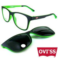 ราคา OVI'SS แว่นตา รุ่น 1025 สีดำตัดเขียว เลนส์กันแดด +เบาและยืดหยุ่นสูง (B-Uitem) (276735576)