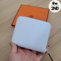 ราคา Unused กระเป๋าสตางค์ใบเล็ก Hermes Silk’in Compact Wallet in Light Blue Epsom สีฟ้าอ่อน (24321350491)