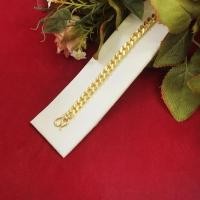 ราคา สร้อยข้อมือทองเคลือบแก้วลายโซ่แบน ความยาว 7 นิ้ว น้ำหนักเทียบเท่า 2 สลึง สร้อยทอง สร้อยแฟชั่น ทองชุบไมครอน ทองปลอม ทอง (13332386820)