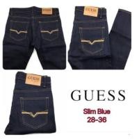ราคา Guess Slimfit กางเกงยีนส์สีน้ําเงินเข้มกางเกงยีนส์ผู้ชายผ้ายาง (25984052161)