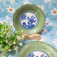 ราคา จานญี่ปุ่น ลายFlower~green จานแบ่ง จานใส่ขนม#ญี่ปุ่นมือสอง (7594476399)