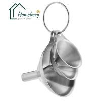 ราคา HOMEBERG 3ชิ้น ชุดกรวยสแตนเลส พร้อมพวงล๊อค กรวย กรวยกรอกน้ำ อาหาร กรวยกรอกน้ำ ของเหลว สแตนเลส 430 (15658779083)