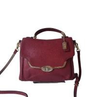 ราคา Coach Madison กระเป๋าสะพายหนังแท้ สีแดง (25517948158)