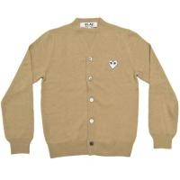 ราคา PLAY,CDG,COMME des GARCONS,Rei Kawakubo ของแท้นำเข้าจากญี่ปุ่นเสื้อกันหนาว,คาร์ดิแกนเสื้อโค้ท คอวีสีน้ำตาล coatCardigan (26735378954)