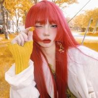 ราคา ใหม่ วิกผมสังเคราะห์ สีแดง สีม่วง สีชมพู สีไวน์แดง วิกผมตรง พร้อมหน้าม้า วิกผมสังเคราะห์ ดูเป็นธรรม (28203808853)