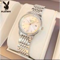 ราคา นาฬิกาข้อมือผุ้หญิง PLAYBOY5556 กันน้ำแท้สภาพ99.99% ส่งต่อครบเซ็ต (14399018029)