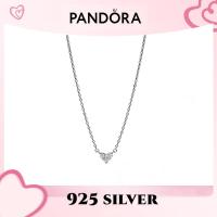 ราคา สร้อยข้อมือและจี้เงินสเตอร์ลิงแท้ 100% จาก PANDORA สร้อยคอหัวใจสามหิน (43204681558)