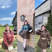 ราคา เสื้อคอปกทหารเรือลายสก็อต แขนยาว แต่งด้วยผ้าลูกไม้ทั้งตัว น่ารักมั๊ก plussize สาวอวบ (28266504640)