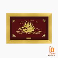 ราคา Khongkwan by Aurora กรอบรูปเรือสำเภา 18*30 ซม. ประดับด้วยทองคำแท้ 99.9% (20273851595)
