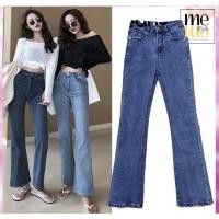 ราคา ✈️ส่งต่อ ยีนส์ขาม้าเอวสูง ขาม้าไม่บานมาก ใส่แล้วดูสูงมากก (4762776970)