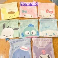 ราคา HUNAN ถุงผ้า หูรูด สองด้าน กาตูน Sanrio Kuromi แบบนุ่ม มีหลายสี จำนวนมาก กระเป๋าผ้าหูรูด (42755772164)