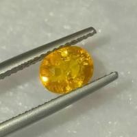 ราคา พลอยบุษราคัม สีเหลือง Yellow Sapphire ไข่ 6.9×5.5mm. 1.35กะรัต เหมาะทำฝังพลอยเม็ดเดี่ยว แหวนพลอย จี้พลอย พลอยแท้ธรรมชาติ (8422875695)