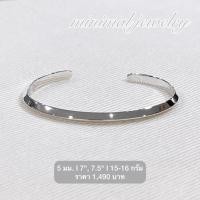 ราคา ร้านฮักเงินน่านพร้อมจัดส่งด่วนจากไทย กำไลเงินแท้ 92.5% classic minimal jewelry ผู้หญิง ผู้ชาย เรียบๆ กำไลเกลี้ยง 7 นิ้ว (25736508694)