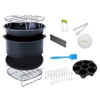 ราคา 12pcs 8 Inch Air Fryer Accessories Fit for 4.2QT-6.8QT Deep Fryer BPA Free Baking Pan Silicone Mat Oil Brush (24325874789)