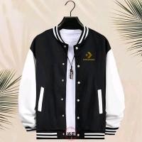 ราคา Haye Fashion - ปุ่มแจ็คเก็ตเบสบอล Unisex เสื้อแจ็คเก็ตซิป Converse Gold Varsity (28475151493)
