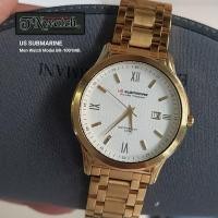 ราคา US SUBMARINE รุ่น RB-1001MD นาฬิกาผู้ชาย นาฬิกาข้อมือสายเหล็ก สีทอง หน้าปัดขาว ดำ มีวันที่ กันน้ำ ของแท้พร้อมกล่อง (24669052468)