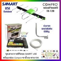 ราคา ชุดเสาอากาศทีวีดิจิตอล SAMART U5E+กล่องดิจิตอล COMPRO TR-T2B +ขางอ+สาย 10M. (24789951149)