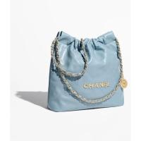 ราคา ✨ CHANEL Drawstring Chain Bag – Sky Blue | งานเกรดพรีเมียม 1:1 (41752464771)
