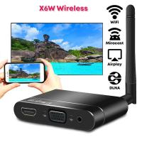 ราคา MiraScreen X6W จอแสดงผล Dongle ตัวรับสัญญาณ WiFi ไร้สาย VGA HD AV Miracast TV โปรเจคเตอร์กระจกกล่องเสาอากาศ (12698870218)