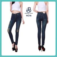 ราคา กางเกงยีนส์ยืดเอวสูง 9 ส่วน ABnormal Jeans - W216 ทรงสกินนี่ ผ้ายีนส์ยืด เก็บทรงสวย ซิปอย่างดี Thailand Product (7302175525)