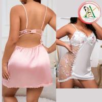 ราคา พลัสไซส์ ชุดนอนไม่ได้นอนสาวอวบ ชุดนอนเซ็กซี่ไซส์ใหญ่ เดรสนอนสายเดี่ยว ปักดอกไม้ ผ้าซาติน 1XL-5XL ไม่ระบุชื่อสินค้า (24201982714)