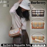 ราคา เบอร์เบอร์รี่ Burberry Baguette Tote กระเป๋าสะพายข้างลายสก๊อต Classic Color (25591699954)