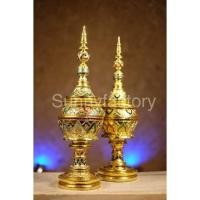 ราคา ผอบทรงสูง ผอบปิดทอง กล่องไม้ สีทอง พาน ผอบไม้ ผอบ ใส่พระธาตุ กล่องเครื่องประดับ ลงรักปิดทอง ขนาด 6 นิ้ว (9529982653)