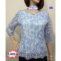 ราคา เสื้อลูกไม้ทูโทนผ้าใยบวบ ลดราคา (449924585)