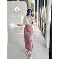 ราคา ราคาถูกZ29ผ้าถุงF2ชมพูแหวกหน้าผ้าถุงสำเร็จผ้าทอลายทั้งผืนอัดกาวทั้งตัวงานซิปซ่อน #ชุดไทยประยุกต์ #ชุดไทย (25963655868)