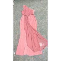 ราคา ส่งต่อ ชุดเดรสยาว ผ่าหน้า สีโอรส (26884898100)