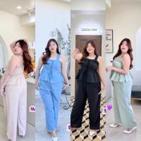 ราคา MT108 ชุดเซ็ทแฟชั่นสาวอวบอ้วนได้2ชิ้น เสื้อคอเหลี่ยม+กางเกงขายาว (28525782397)