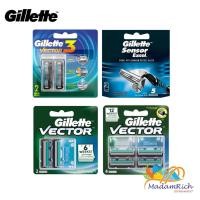 ราคา (ของแท้) Gillette Sensor Excel / Gillette Vector / Gillette Vector3 ยิลเลตต์ เวคเตอร์ ใบมีดโกน แพ็ค (12706007210)
