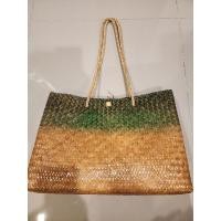 ราคา กระเป๋าสานกระจูดสีเขียว (22136448293)