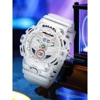 ราคา ❤️ นาฬิกาข้อมือ Jam Tangan Sport Smael ของแท้สำหรับผู้ชายกันน้ำได้50ม. นาฬิกาปลุก8085สีเหลืองอ่ (27677993611)