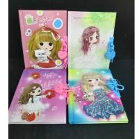 ราคา สมุดโน๊ต สมุดไดอารี่ Diary มีกุญแจล๊อค ป้องกันการแอบเปิดอ่าน คละลาย (6576005701)