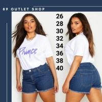 ราคา กางเกงขาสั้น ผู้หญิง ไซส์ใหญ่ แต่งปลายรุ่ยแฟชั่น กางเกงยีนส์ไซส์ใหญ่ กางเกงคนอ้วน แฟชั่นคนอ้วน ไซส์ 26-44 นิ้ว (13245176836)