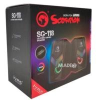 ราคา Marvo Speaker ลำโพงตั้งโต๊ะ รุ่น SG-118 USB power แจ๊คเสียบ 3.5mm ไฟ RGB LED เป็น Gaming Speaker เสียงดี ราคาถูก (7506547405)