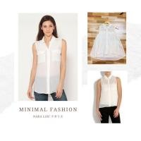 ราคา เสื้อเชิ้ตแขนกุดสีขาวซีทรูGU (16661975224)