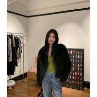 ราคา เสื้อกันหนาวขนเฟอร์สีดำ (24655136032)