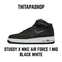 ราคา STUSSY X NIKE AIR FORCE 1 MID BLACK WHITE (16868396184)