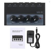 ราคา เสียงรบกวนต่ําเป็นพิเศษ 4 ช่องผสม 4 อินพุต 1 เอาต์พุต DC 5V แบบพกพา Mini Audio Mixer ไมโครโฟนกีตาร์เบสคีย์บอร์ด Mixers สําหรับ Club Bar St (43800246154)