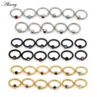 ราคา Alisouy 1PC สแตนเลส Captive Hoop แหวนลูกปัดคริสตัล BCR คิ้ว Tragus จมูกจุกนมแหวนบาร์ริมฝีปากเครื่องประดับเจาะร่างกาย (43014205936)