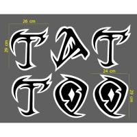 ราคา สติกเกอร์ ตัด ไดคัท คำว่า TATTOO (แบบลาย 03 ) แบบสองสีซ้อนกัน - ติดกระจก หน้าร้าน สัก ร้านสัก ติดหน้าร้าน รับสัก Tattoo (23541056635)