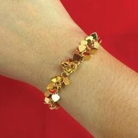 ราคา สร้อยทองปลอม สร้อยข้อมือลายหัวใจห้อยกระพรวน ความยาว 6.5 นิ้ว สร้อยทอง สร้อยไมครอน สร้อยข้อมือแฟชั่น ทองไมครอน (29705539843)