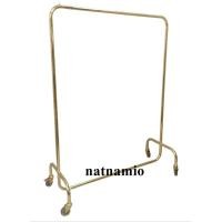 ราคา ราว ราวแขวนเสื้อ ราวแขวนชุด ราวโชว์เสื้อ ราวโชว์ชุด ราวเดี่ยว ราวมีล้อ ราวสีทอง มีล้อ รหัสST060 (4590814275)