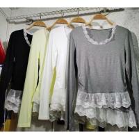 ราคา เสื้อแขนยาวแต่งขอบลูกไม้ชายระบายลูกไม้ (24595399424)
