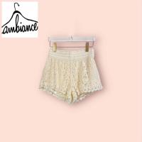 ราคา กางเกงขาสั้น Ambiance สีขาวครีม ไซด์ - F เอว 25-34 สะโพก 38 ยาว 14.5 นิ้ว ผ้าลูกไม้อย่างดี (42914079775)