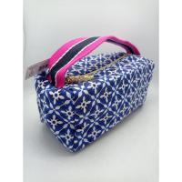 ราคา กระเป๋าเครื่องสำอางเอสเต้ผ้าคอตตอนพิมพ์ลายสีฟ้าครามมีสายสะพายมือ (27923814612)